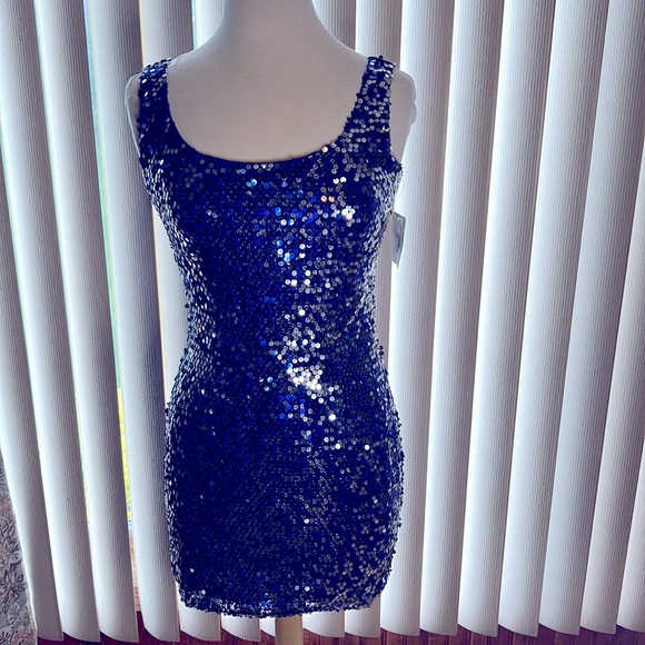 Sugar & Spice | Dresses | Blue Sequin Dress | Poshmark